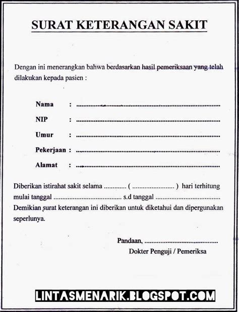 Download contoh surat izin sakit dari do. contoh surat dokter - wood scribd indo