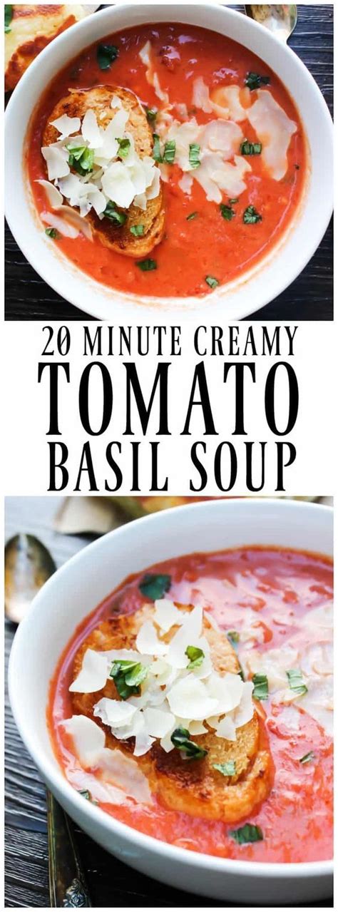 I added a 1/2 cup of heavy cream to the recipe to make a creamier soup. 20-Minute Creamy Tomato & Basil Soup | Recipe | Best ...