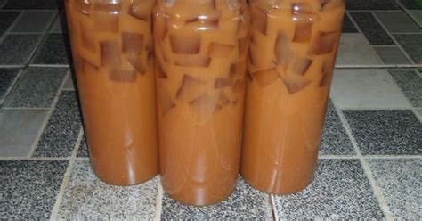 0:01 cha bang ang 0:22 tapis dan ketepikan sebentar strain and put a side 2:18 cha bang ang sedia dihidang cha bang ang ready to serve Resep Thai tea jelly milk oleh Ellaa - Cookpad