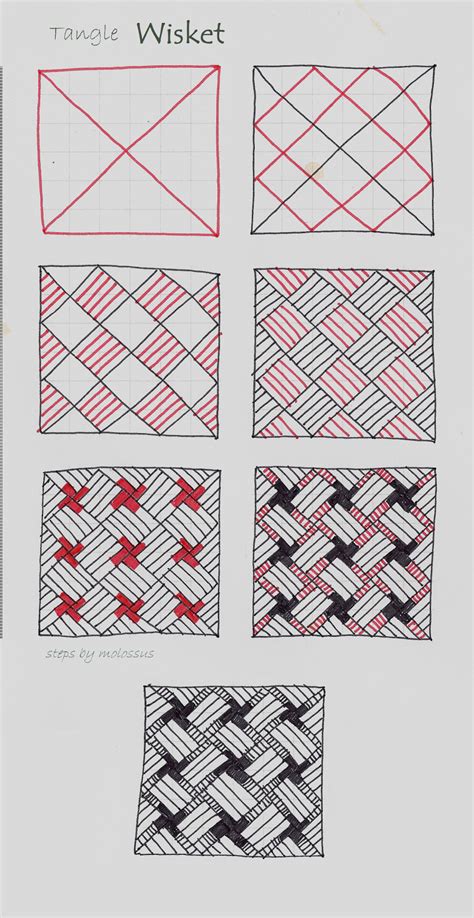 How to make a zentangle step by step. My tangle pattern "Wisket"
