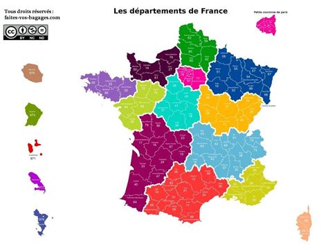 Le document final en pdf inclus les départements d'outre mer. Carte des départements de France métropolitaine et Outre ...