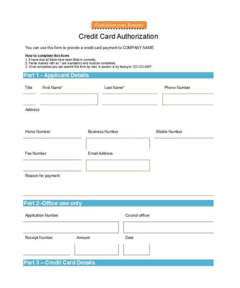 41 Credit Card Authorization Forms Templates {Ready-To-Use} inside ...