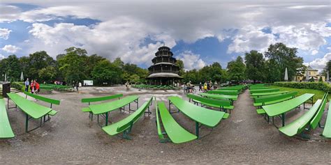 Den chinesischen turm im englischen garten mit einem der wohl berühmtesten und auch größten biergärten die münchen zu bieten hat. Kubische Panoramen - Panorama-Foto: München Englischer ...