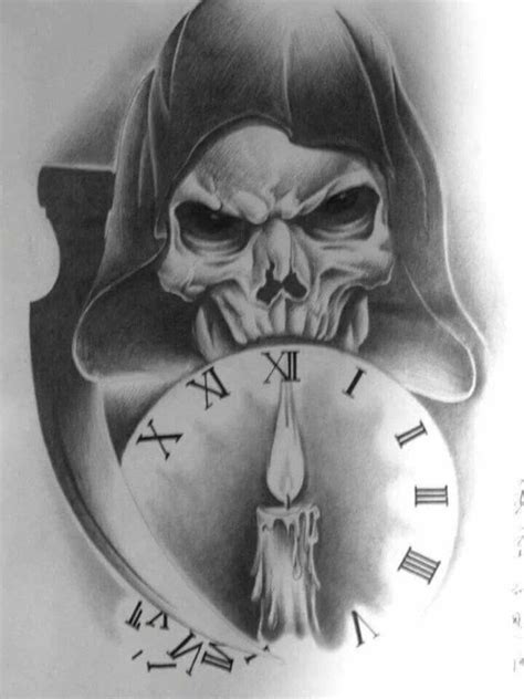 The tree gives a genuine. Black-And-Grey-Grim-Reaper-Skull-With-Clock-Tattoo-Design ...