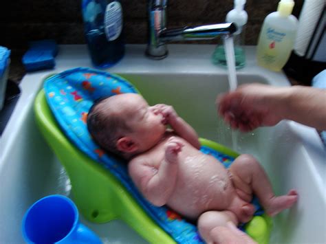 Bathing more than this can dry out your baby's skin. 10-27 First Real Bath | S.Cote | Flickr