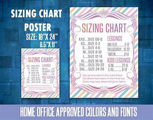 Sizing Chart Poster 18x24 8 5x11 Digital Size Chart Instant
