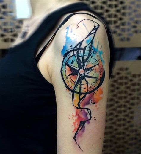 What does compass tattoo symbolize? Watercolor Compass Tattoo Designs, Ideas and Meaning ...