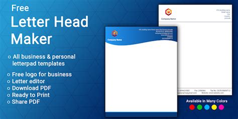 When designing your company letterhead and order form you could be forgiven for solely concentrating on their design and the quality of paper they are printed on. Letterhead Maker Business letter pad template Logo - Apps ...