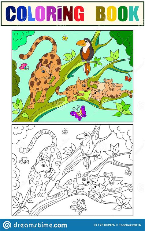 Indeed, coloring books are selling well in the adult market. Cat Family, Mom Lynx And Kittens Set Children Coloring ...