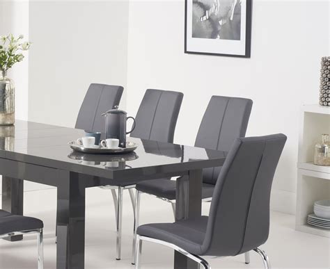 Maybe you would like to learn more about one of these? 8 seater dark grey high gloss dining table & chairs ...