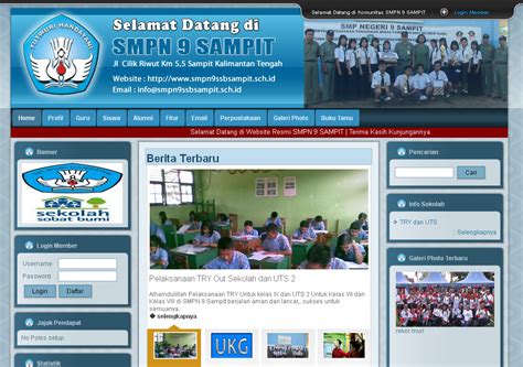 Dengannya, sekolah dapat menampilkan berbagai informasi. websekolah-smpn9sampit | Website Sekolah Gratis