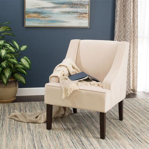 Swoop arm accent chair 426506 collection of interior design and decorating ideas on the littlefishphilly.com. Homepop Swoop Arm Velvet Accent Chair Cream-K6499-B247 ...