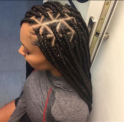 Triangle box braids • #haircarebunch, | Box braids styling ... Medium knotless triangle goddess braids i used 2 1/2 packs of expressions braiding hair 1 pack of.