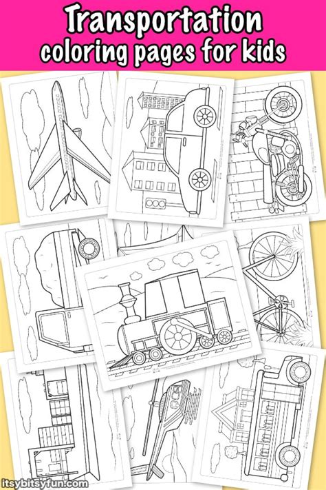 Coloring pages for transportation ➜ tons of free drawings to color. Transportation Coloring Pages for Kids - Itsy Bitsy Fun