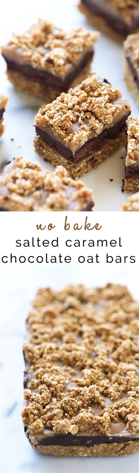 Really press down as hard as you can. No Bake Salted Caramel Chocolate Oat Bars {Gluten Free ...