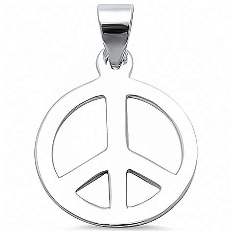 Peace Sign .925 Sterling Silver Pendant | Sterling silver necklace pendants, Sterling silver ...