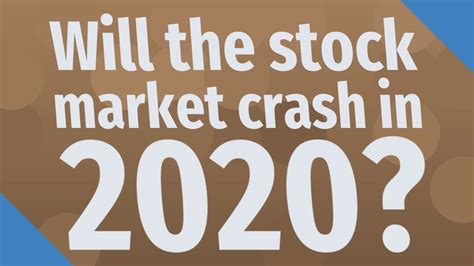 If the equity markets now crash everything will go down with it. Will the stock market crash in 2020? - YouTube