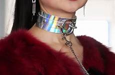 collar bdsm choker women metal leather necklace harness pu rope sexy long slave bondage laser jewelry fashion round slaves rivets