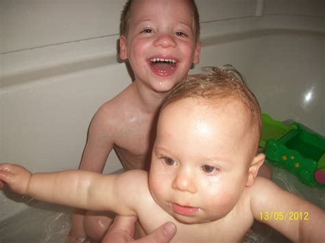 Once your baby is ready for a bath, you might use a plastic tub or the sink. Balyeat Boys + A Mommy: Some Bath Time Fun!