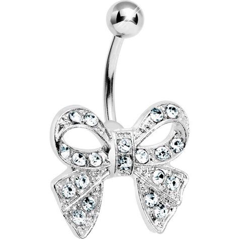 If you witness intense pain, swelling, redness, and a yellow discharge near the pierced navel, then take medical help for preventing the infection from causing. Crystalline Gem Beauteous Bow Belly Ring | Cute belly ...