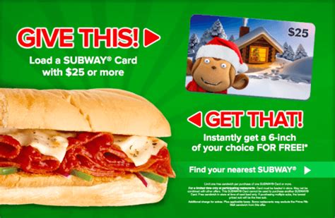 Maybe you would like to learn more about one of these? Subway Canada Holiday Card Promotions: Load a $25 Gift ...