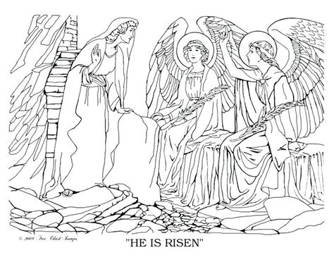 It tells the account of when jesus resurrects from the dead and the tomb is empty!!! Jesus Has Risen Coloring Page at GetColorings.com | Free ...