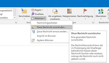 Oder sie haben nicht höflich genug formuliert, an die ganz falschen. QiTEC GmbH: E-Mail in Microsoft Outlook zurückrufen