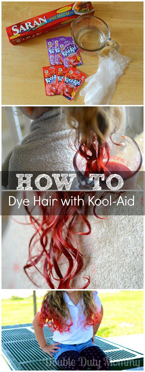 Make sure you are careful with the coloring process and that you protect clothing. How To Easily Dye Hair with Kool-Aid! #hairdye #diy # ...