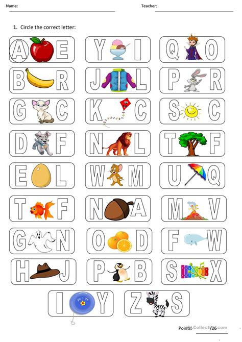 Das deutsche alphabet ist das alphabet, das zur schreibung der deutschen sprache verwendet wird. Alphabet Exercises Elementary | AlphabetWorksheetsFree.com