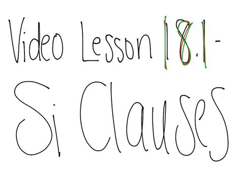 Si clauses in the present tense. 18.1 - Si Clauses | Language, Spanish, Spanish Writing ...