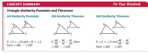 Similar triangles are triangles with the same shape but different side measurements. Geometry: 6.4 and 6.5 Prove Triangles by AA, SSS, and SAS