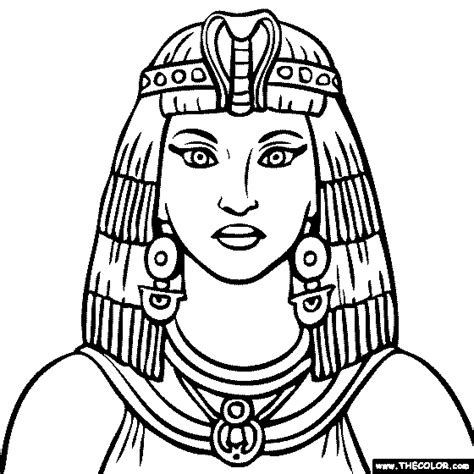 Cleopatra coloring page to color, print or download. Cleopatra Coloring Page | Egyptian drawings, Egyptian ...