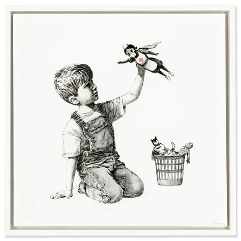 The original game changer has been replaced by a reproduction, which now hangs in the same spot in the hospital. Banksy-Game-Changer