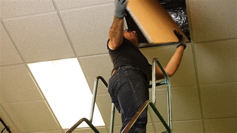 Follow the instructions as above: Removing Your Old Ceiling Tiles - YouTube