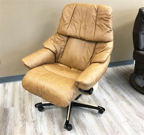 Almost your searching will be available on. Stressless Reno Office Desk Chair Paloma Taupe Leather by ...