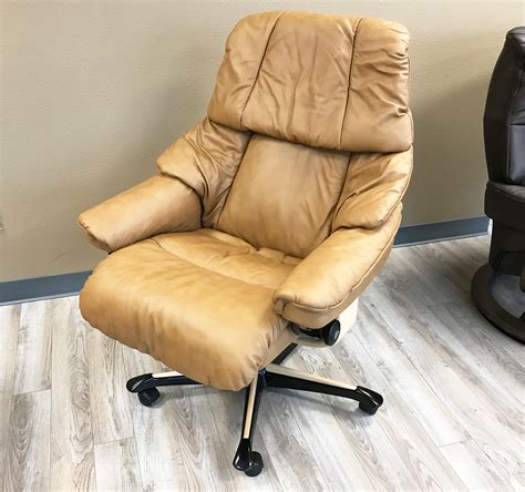 Almost your searching will be available on. Stressless Reno Office Desk Chair Paloma Taupe Leather by ...