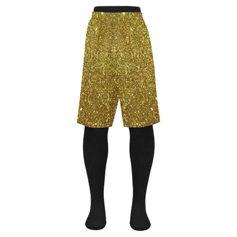 Vertical amiri core logo swim trunks zip pockets made in los angeles, california classic regular fit adjustable elastic waistband model wears a size medium leather amiri patch at back waist. Gold Glitter Men's Swim Trunk | Mens swim trunks, Men's swimsuits, Mens swimwear