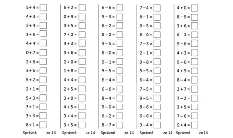 Sčítání a odčítání do 10 spojte odpovídající. Virtuální knihovna
