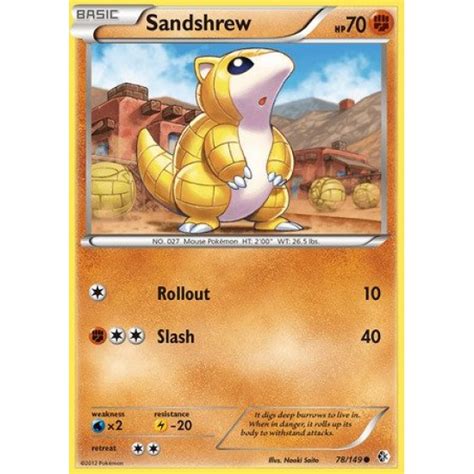 Mar 17, 2021 · sandshrew is based on an animal called the pangolin, it's a mammal that curls up into a ball, has sharp claws, and lives in desert regions. Sandshrew 78/149 Common Pokemon Card (Boundaries Crossed)