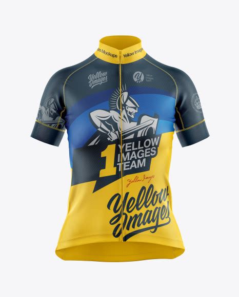 Download Women's Cycling Jersey Mockup in Apparel Mockups on Yellow ...