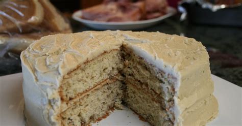 Put everything except the walnuts in a bowl and mix together, i personally use my hands and a spoon or fork to get the right consistancy and make sure there's no lumps. DeLany Cakes: Banana-Black Walnut Cake with Caramel Frosting