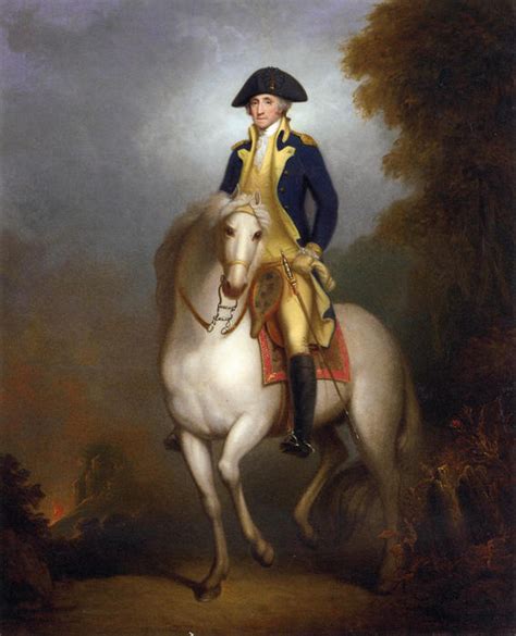 In the white house collection, washington, d.c. Équestre portrait de george washington, Huile de Rembrandt ...