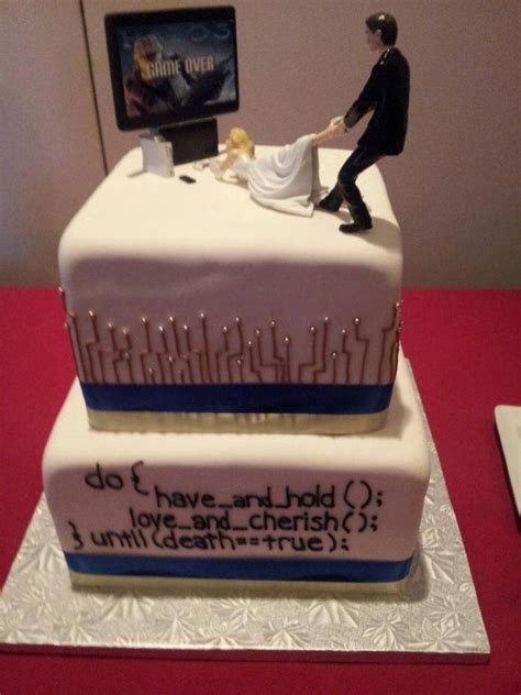 With her bouquet in hand while the groom plays call of duty: VIs-Wed - Wedding Inspiration | Funny wedding cakes, Funny ...