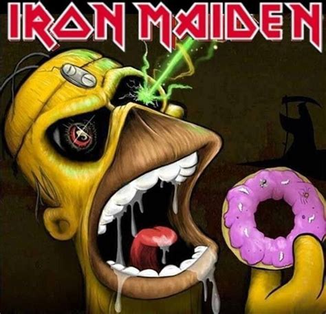 I found this picture and it would be absolutely perfect. Homer Maiden. | Imagenes de iron maiden, Logos de bandas ...