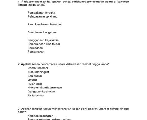 6.1 menjelaskan maksud sisa domestik di kg. Contoh Soalan Soal Selidik Sisa Domestik - Main Game m