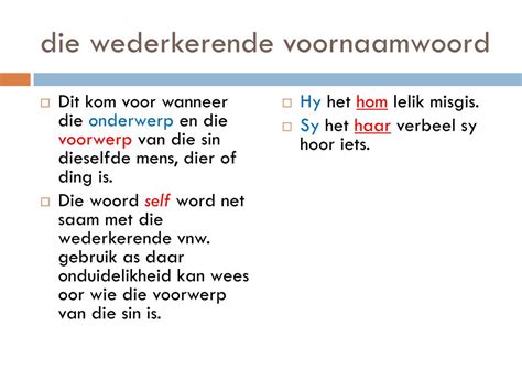 Zie nederlandse grammatica#persoonlijke voornaamwoorden voor een overzicht van persoonlijke voornaamwoorden in het nederlands. PPT - TAALFOKUS: Voornaamwoorde PowerPoint Presentation, free download - ID:2988251