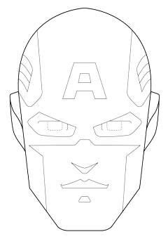 Maschere di supereroi da colorare per bambini captain america. maschera di capitan america da stampare e colorare ...