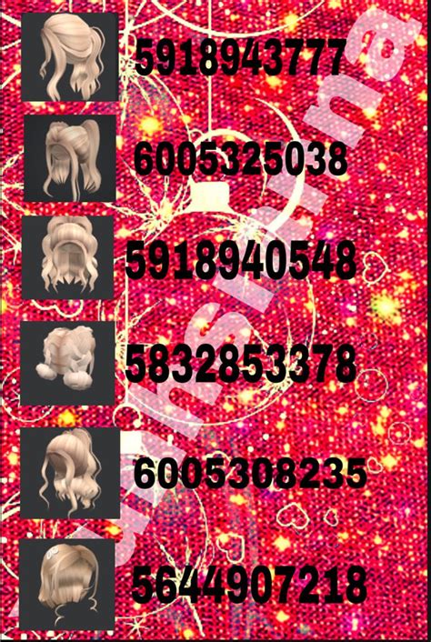 This is the biggest free list with roblox hair codes. Blonde hair style codes💁🏼‍♀️ | Roblox codes, Coding, Roblox