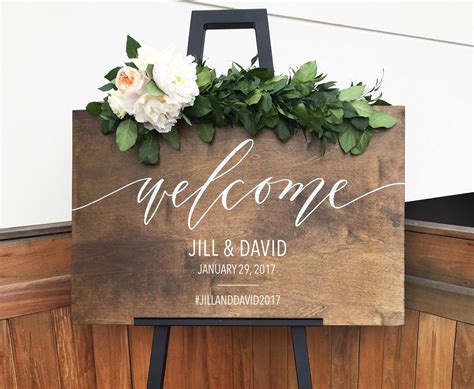 WOOD WELCOME SIGN in 2021 | Wedding welcome signs, Welcome sign, Wedding welcome