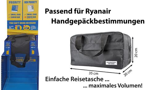 Pro passagier ist ein handgepäcksstück (55x40x20cm) mit einem gewicht. EveryDaySafari® Handgepäck Ryanair geeignet 35x20x20cm ...